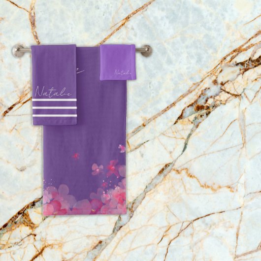Aquarelle fleurs lavande nom pourpre