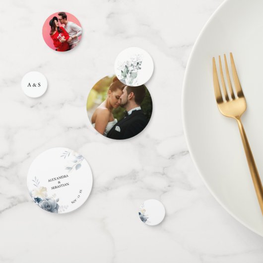 Aquarelle Fleurs Mariage Table Décor Confetti