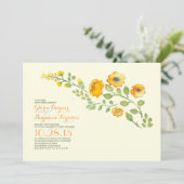 Aquarelle fleurs-mignon faire-part de mariage flor (Debout devant)