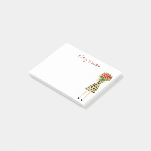 Aquarelle Fleurs Mode Fille Post-it Notes (Incliné)