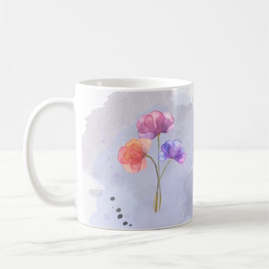 Aquarelle Fleurs Mug (Gauche)