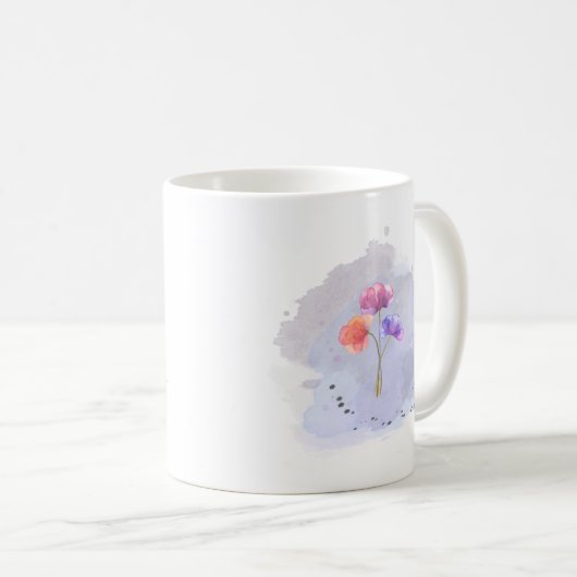 Aquarelle Fleurs Mug (Devant droit)