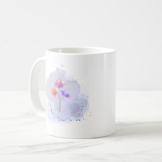 Aquarelle Fleurs Mug (Devant gauche)