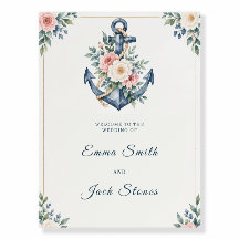 Aquarelle Fleurs Nautiles Mariage Anchor