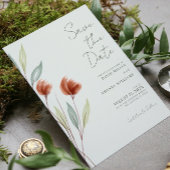 Aquarelle Fleurs Pastel Green Invitation