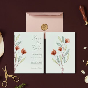 Aquarelle Fleurs Pastel Green Invitation