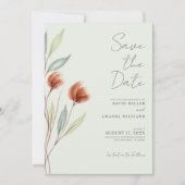 Aquarelle Fleurs Pastel Green Invitation (Devant)