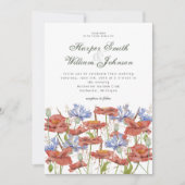 Aquarelle fleurs pâturées herbe faire-part de mari (Devant)