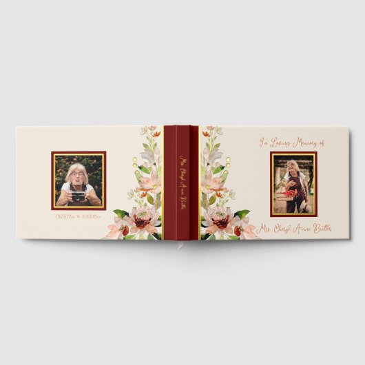 Aquarelle Fleurs Photo Couverture funéraire (Complet)