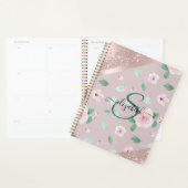 Aquarelle Fleurs Rose or Monogramme (Devant avec enveloppe)
