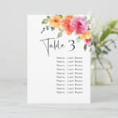 Aquarelle Fleurs rose vif Cartes Numéro de tableau (Debout devant)