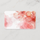 Aquarelle Fleurs roses Carte de visite Floral (Dos)