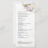 Aquarelle Fleurs Roses Élégant programme de mariag (Dos)