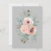 Aquarelle Fleurs roses Invitation à la douche nupt (Dos)