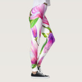 aquarelle fleurs roses leggings (Droite)