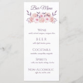 Aquarelle Fleurs roses - Menu Mariage- (Dos)