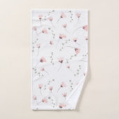 Aquarelle Fleurs Roses Serviette Ensemble - Élégan (Serviette à main)