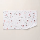 Aquarelle Fleurs Roses Serviette Ensemble - Élégan (Serviette à main)