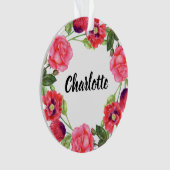 Aquarelle Fleurs rouges et roses Design de courroi (devant)