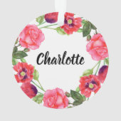 Aquarelle Fleurs rouges et roses Design de courroi (dos)