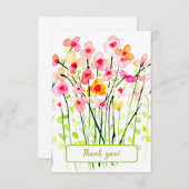 Aquarelle fleurs sauvages délicats. Merci (Devant / Derrière)