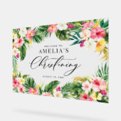 Aquarelle Fleurs tropicales Cadre Christening (Angle)