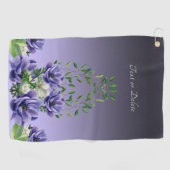 Aquarelle Fleurs violettes Serviette de golf (Horizontal)