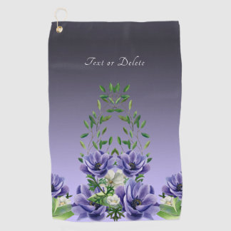 Aquarelle Fleurs violettes Serviette de golf