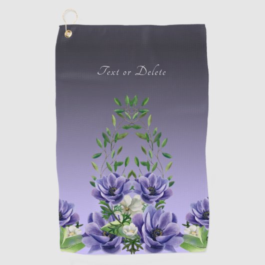 Aquarelle Fleurs violettes Serviette de golf (Devant)