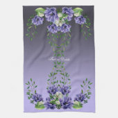 Aquarelle Fleurs violettes Serviettes de cuisine (Vertical)