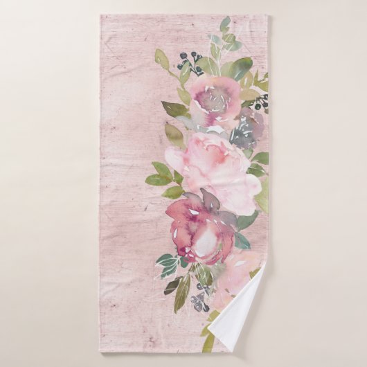 Aquarelle Flexibles sur rose dénudé (Serviette de bain)