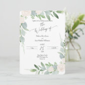 Aquarelle Flora Blush Faire-part de mariage (Debout devant)