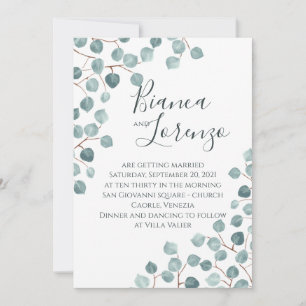 Aquarelle Flora Eucalyptus Invitation