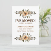 Aquarelle Flora I've Moved Faire-part Card (Debout devant)