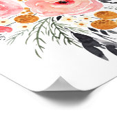 Aquarelle Floral 8x10 Poster Imprimer (Coin)