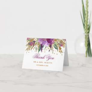 Aquarelle Floral Améthyste Étincelante Merci