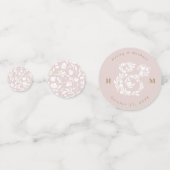 Aquarelle Floral Ampersand Mariage Table Confetti (Devant)