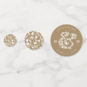 Aquarelle Floral Ampersand Mariage Table Confetti (Derrière)