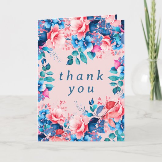 Aquarelle Floral Anniversaire Merci Blush (Devant)