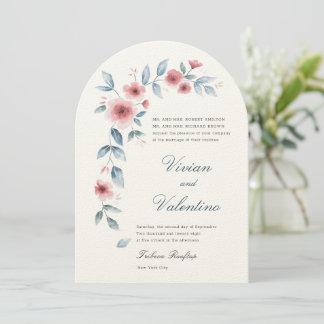 Aquarelle Floral Arc Faire-part de mariage