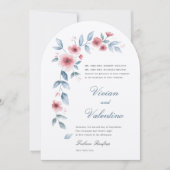 Aquarelle Floral Arc Faire-part de mariage (Devant)