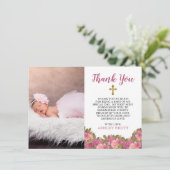 Aquarelle Floral Baby Girl Baptism Merci (Debout devant)