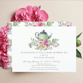 Aquarelle Floral Baby Tea Party Invitation