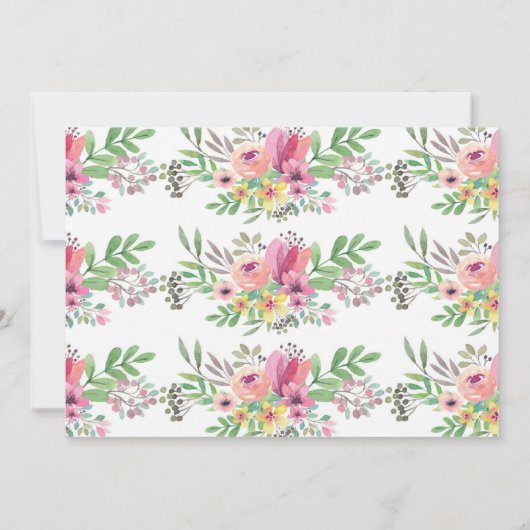 Aquarelle Floral Baby Tea Party Invitation (Dos)