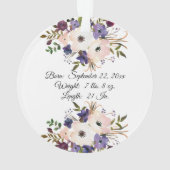 Aquarelle Floral Baby's First Christmas Photo (dos)