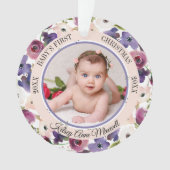 Aquarelle Floral Baby's First Christmas Photo (devant)