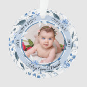Aquarelle Floral Baby's First Christmas Photo (devant)