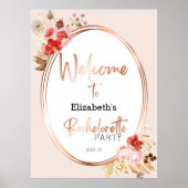 Aquarelle Floral Bachelorette Affiche de bienvenue (Devant)