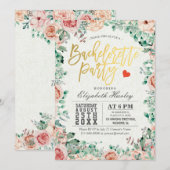Aquarelle Floral Bachelorette Party Invitation (Devant / Derrière)