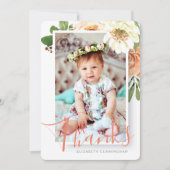 Aquarelle Floral Baptism Carte de remerciements (Devant)